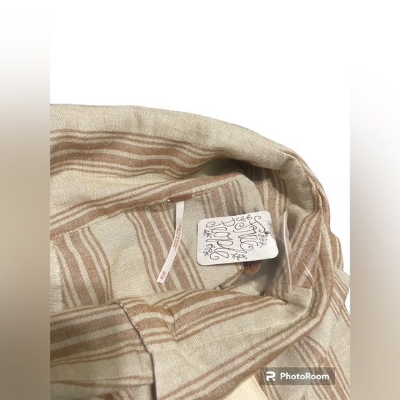 NWT Free People beige linen skirt, Size Medium - Picture 6 of 7